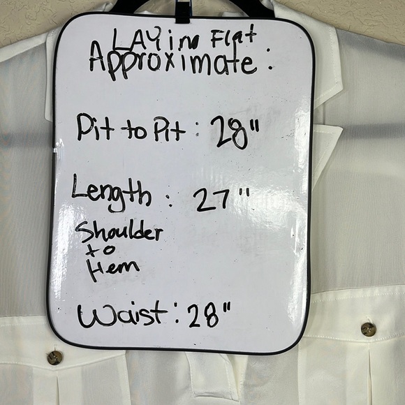 J CREW CREAM/OFF WHITE SILK BLOUSE 2X - Picture 9 of 9